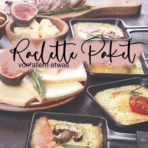 Raclette Probierpaket in Scheiben mit mindestens 4 gemischten Sorten von Ausgereift Käse und Wein