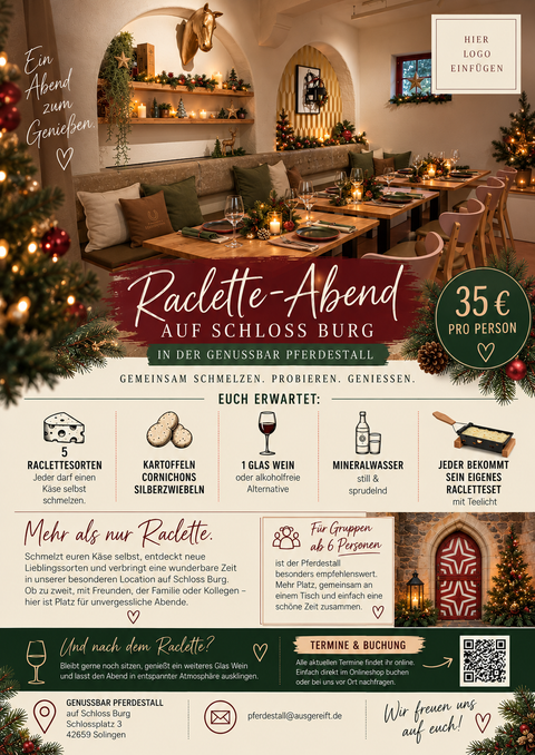 Raclette Tasting - Pferdestall - Freitagabend im November