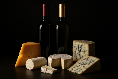 mit zwei weinflschen rot und weisswein